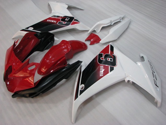 Carenagens Moto Yamaha FZ6R 2009-2015 - Vermelho Branco Preto 6
