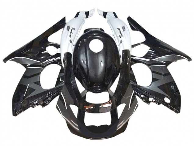 Carenagens Moto Yamaha YZF600R Thundercat 1996-2007 - Preto Brilhante Cinzento Branco