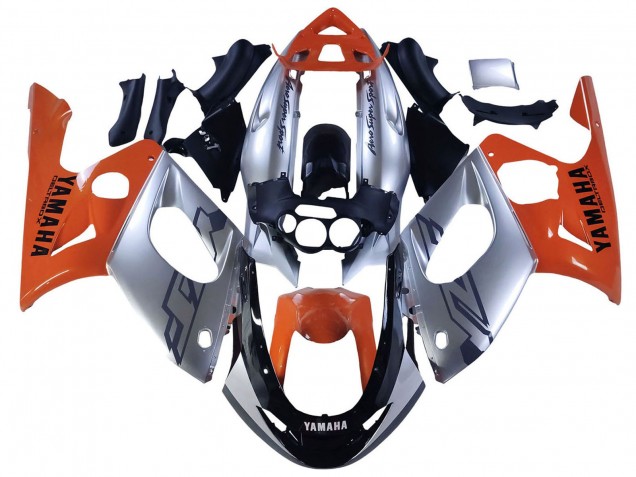 Carenagens Moto Yamaha YZF600R Thundercat 1996-2007 - Laranja Cinzento Preto Brilhante