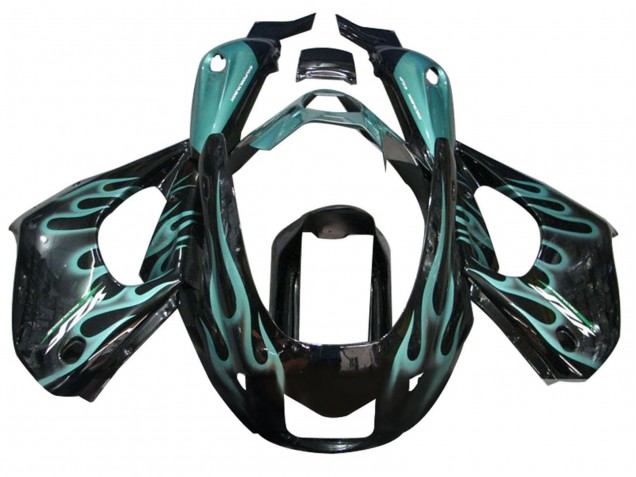 Carenagens Moto Yamaha YZF 1000R Thunderace 1997-2007 - Preto Brilhante Azul Chama