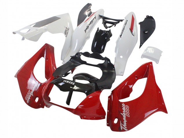 Carenagens Moto Yamaha YZF 1000R Thunderace 1997-2007 - Vermelho Preto Branco Thunderace
