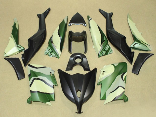 Carenagens Moto Yamaha TMAX530 2012-2014 - Preto Fosco Verde Light Amarelo