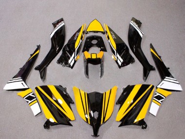 Carenagens Moto Yamaha TMAX530 2012-2014 - Preto Brilhante Amarelo Branco