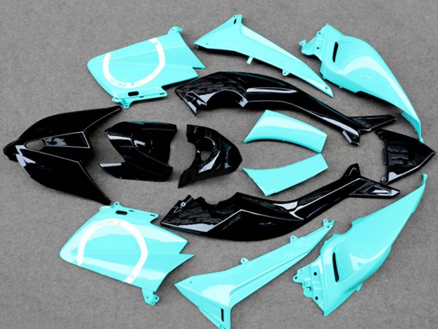 Carenagens Moto Yamaha TMAX530 2012-2014 - Azul Claro Preto Brilhante