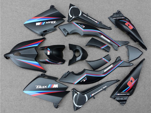 Carenagens Moto Yamaha TMAX530 2012-2014 - Preto Fosco Vermelho Azul 93