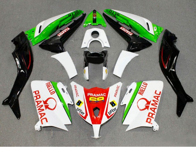 Carenagens Moto Yamaha TMAX530 2012-2014 - Branco Vermelho Verde Pramac Fiamm