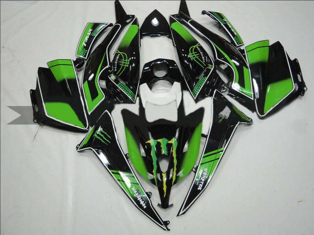Carenagens Moto Yamaha TMAX530 2012-2014 - Preto Brilhante Verde Monstro