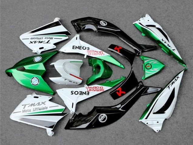 Carenagens Moto Yamaha TMAX530 2012-2014 - Branco Verde Preto Semakin Didepan ENEOS