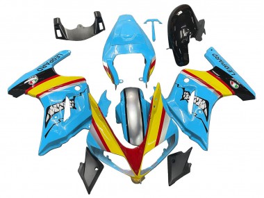 Carenagens Moto Suzuki SV650 2003-2013 - Azul Amarelo Vermelho Prata Tubarão