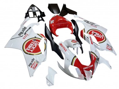 Carenagens Moto Aprilia RSV1000 2003-2006 - Branco Vermelho Lucky Strike Motul 34