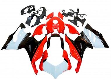Kits Carenagem Moto Ducati Panigale V2 2020-2024 - Branco Vermelho Preto Brilhante