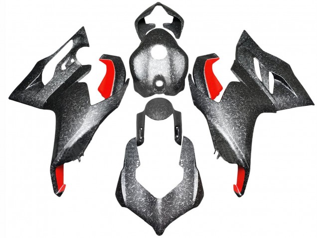 Carenagens Moto Ducati Panigale V2 2020-2024 - Preto Forjado Fibra de Carbono Estilo Vermelho