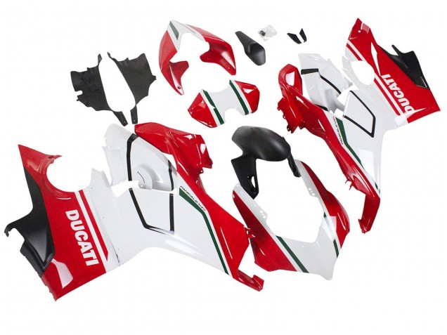 Carenagens Moto Ducati Panigale V4 V4S 2018-2019 - Branco Vermelho Preto Fosco