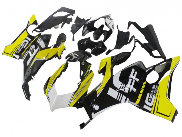 Carenagens Moto Ducati Panigale V4 V4S 2020-2021 - Amarelo Branco Preto Brilhante