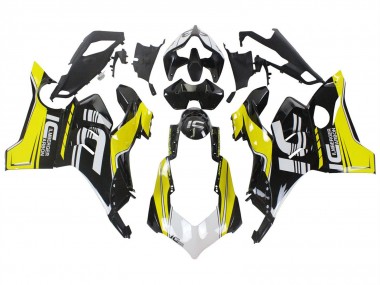 Carenagens Moto Ducati Panigale V4 V4S 2020-2021 - Amarelo Branco Preto Brilhante