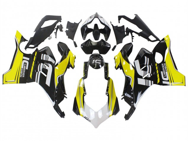 Carenagens Moto Ducati Panigale V4 V4S 2020-2021 - Amarelo Branco Preto Brilhante