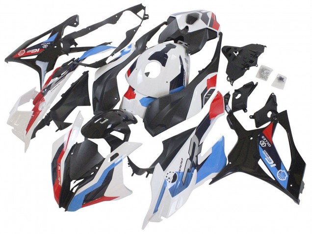 Carenagens Moto BMW S1000RR 2023-2024 - Branco Azul Vermelho Preto Fosco