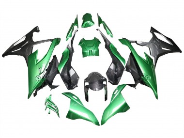 Carenagens Moto BMW S1000RR 2019-2022 - Preto Brilhante Verde Fibra de Carbono