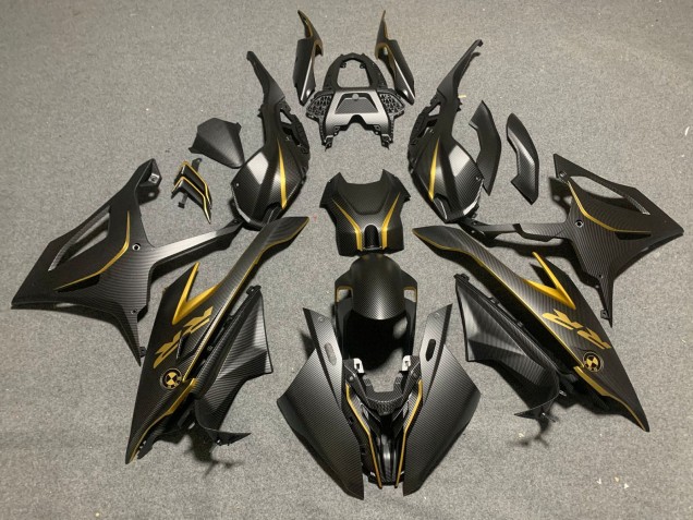 Carenagens Moto BMW S1000RR 2019-2022 - Preto Ouro Fibra de Carbono