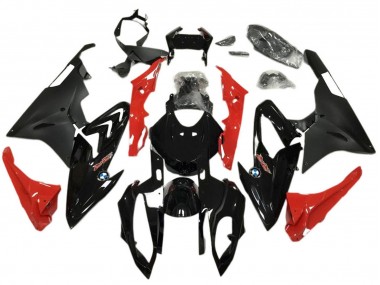 Kit Carenagens Moto BMW S1000RR 2017-2018 - Vermelho Preto Brilhante Preto Fosco