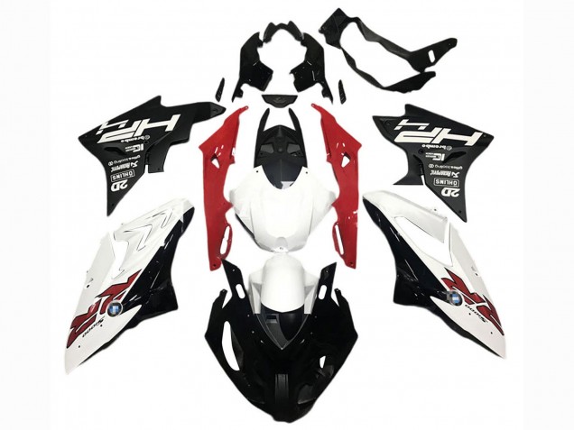 Carenagens Moto BMW S1000RR 2017-2018 - Branco Vermelho Preto Fosco