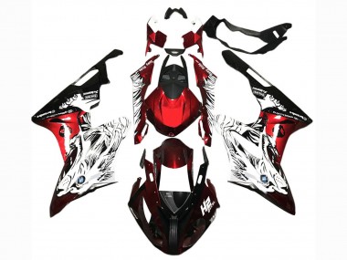 Carenagens Moto BMW S1000RR 2017-2018 - Branco Vermelho Preto