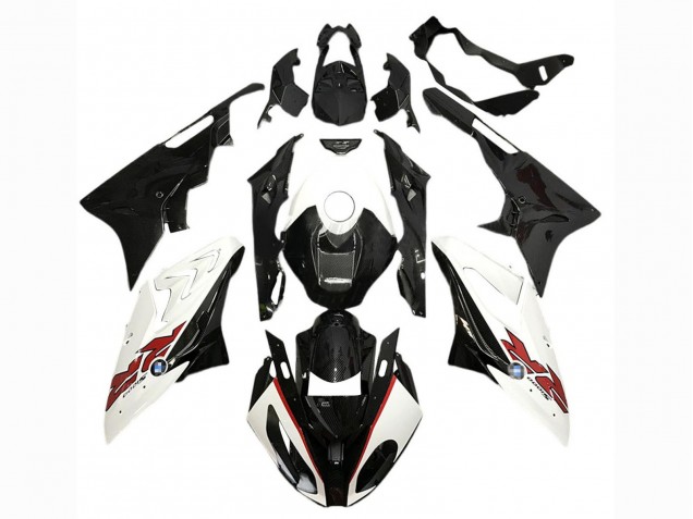 Carenagens Moto BMW S1000RR 2017-2018 - Branco Preto Brilhante
