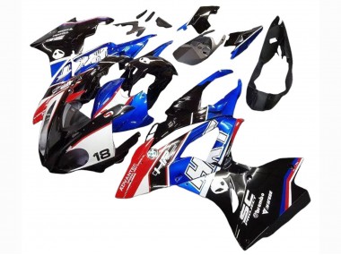 Kits Carenagens Moto BMW S1000RR 2017-2018 - Branco Azul Vermelho Preto Brilhante