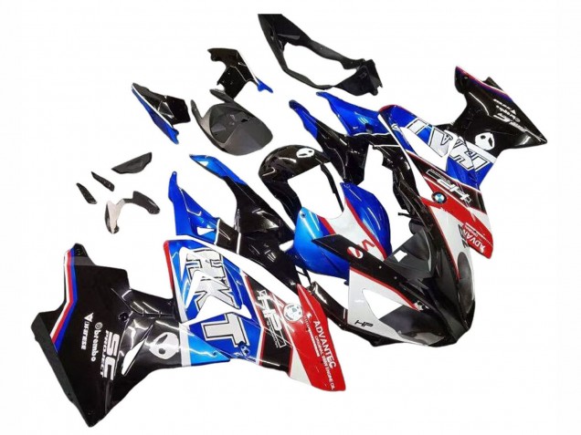 Kits Carenagens Moto BMW S1000RR 2017-2018 - Branco Azul Vermelho Preto Brilhante
