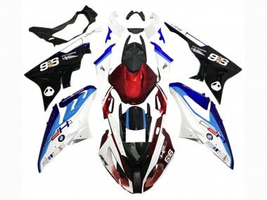 Carenagem Moto BMW S1000RR 2017-2018 - Branco Azul Vermelho Preto