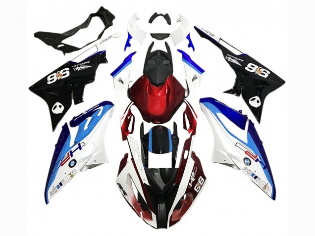 Carenagem Moto BMW S1000RR 2017-2018 - Branco Azul Vermelho Preto