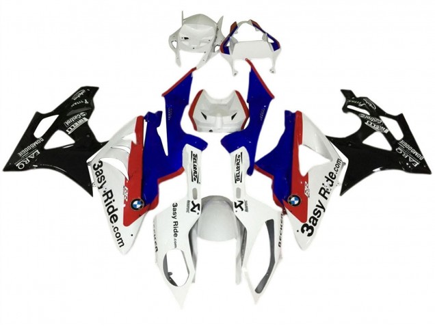 Kit Carenagens Moto BMW S1000RR 2017-2018 - Branco Azul Vermelho Preto Brilhante