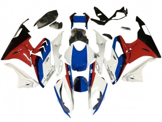 Carenagens Moto BMW S1000RR 2017-2018 - Branco Azul Vermelho Preto