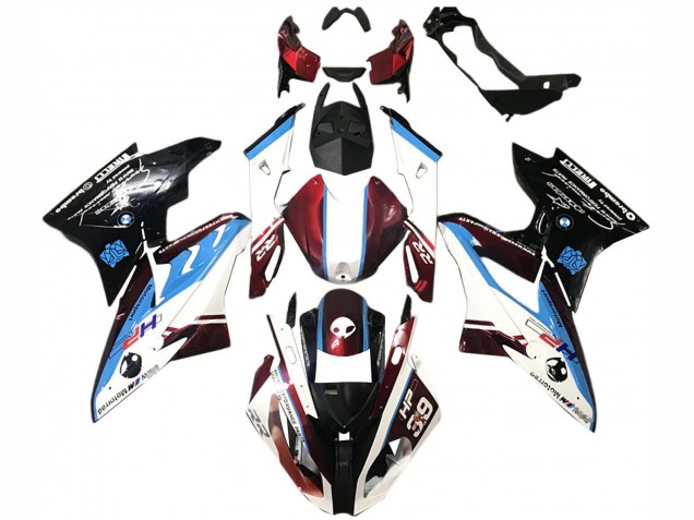 Carenagem Moto BMW S1000RR 2015-2016 - Branco Vermelho Azul Preto Brilhante