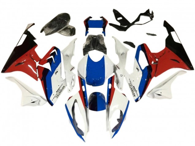 Carenagem Moto BMW S1000RR 2015-2016 - Branco Vermelho Azul Preto
