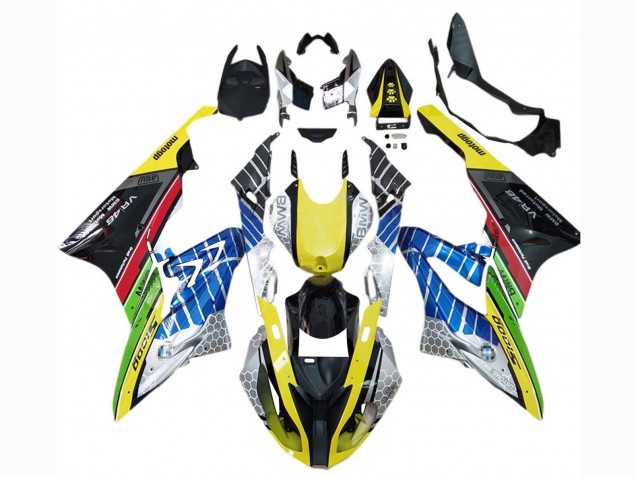 Carenagens Moto BMW S1000RR 2015-2016 - Amarelo Azul Verde Vermelho Preto VR 46