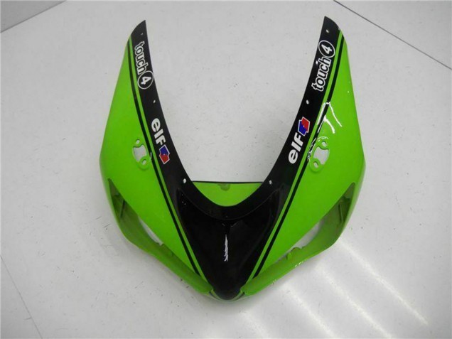 Carenagens Moto Kawasaki ZX6R 2005-2006 - Verde Preto Brilhante Elf