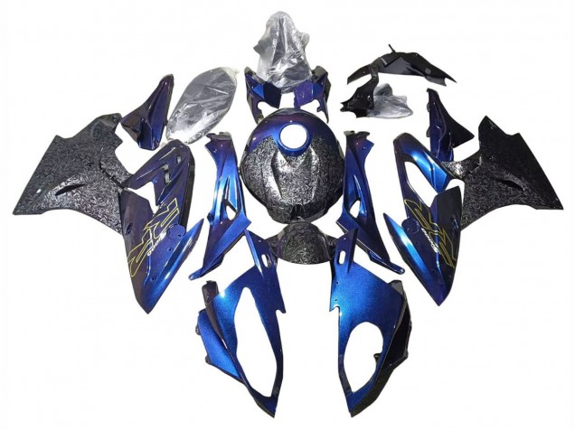Carenagens Moto BMW S1000RR 2015-2016 - Gradiente Roxo Azul Forjado Fibra de Carbono