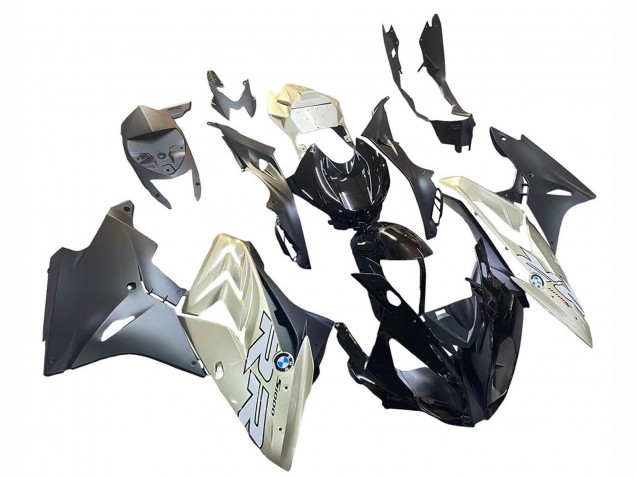 Carenagem Moto BMW S1000RR 2015-2016 - Prata Preto Brilhante Preto Fosco