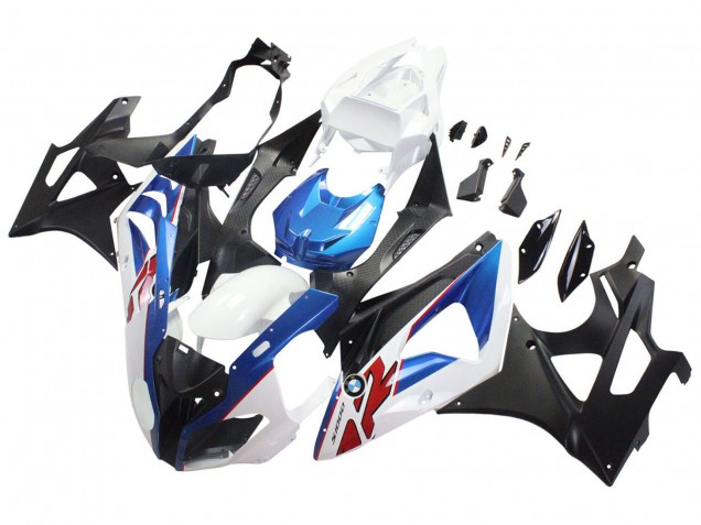Carenagens Moto BMW S1000RR 2009-2014 - Branco Azul Preto Fosco