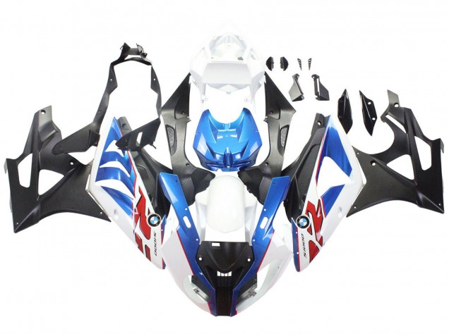 Carenagens Moto BMW S1000RR 2009-2014 - Branco Azul Preto Fosco
