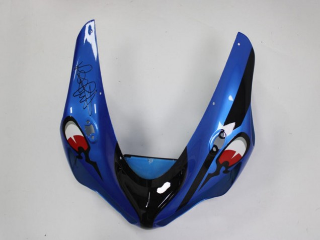 Carenagens Moto Kawasaki ZX6R 2005-2006 - Azul Amarelo Preto Tubarão