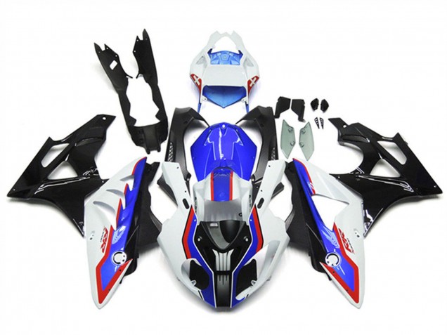 Carenagens Moto BMW S1000RR 2009-2014 - Branco Vermelho Azul Preto Brilhante Fibra de Carbono RR