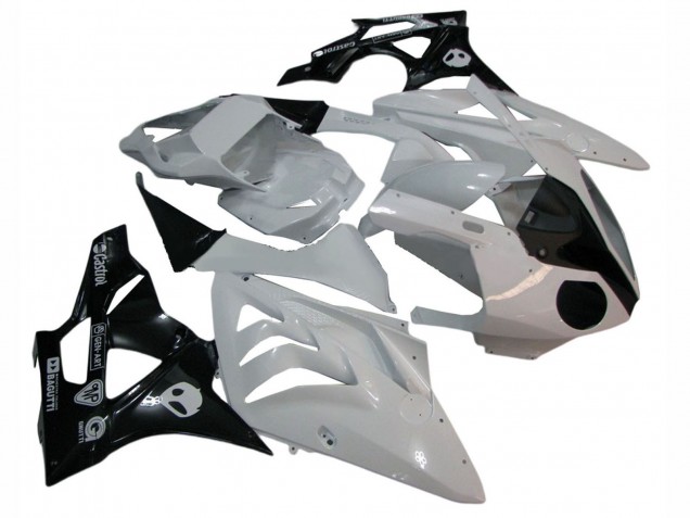 Carenagens Moto BMW S1000RR 2009-2014 - Branco Preto Brilhante