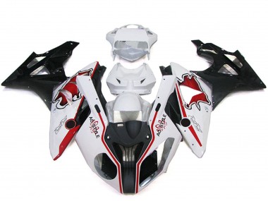 Carenagem Moto BMW S1000RR 2009-2014 - Branco Vermelho Preto Brilhante