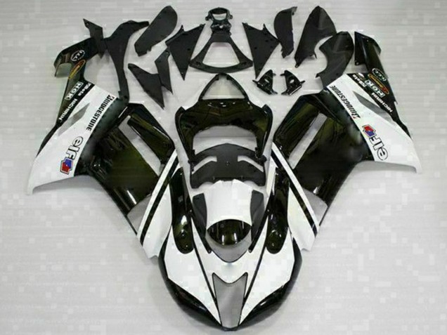 Carenagens Moto Kawasaki ZX6R 2007-2008 - Preto Branco