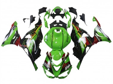 Carenagens Moto Kawasaki ZX6R 2023-2025 - Verde Preto Vermelho Amarelo Dunlop