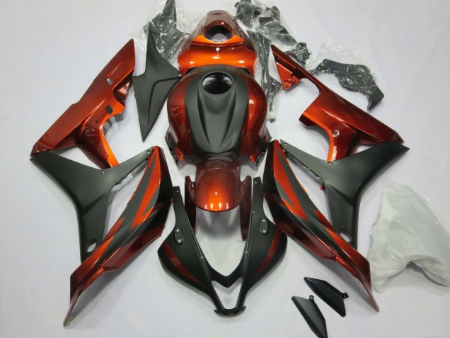 Kits Carenagem Moto Honda CBR600RR 2007-2008 - Laranja Preto Fosco