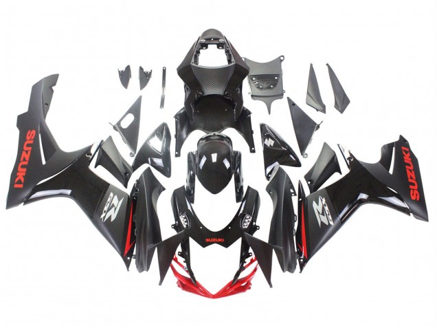 Carenagens Moto Suzuki GSXR 600 / GSXR 750 2011-2024 - Preto Cinzento Vermelho Linha
