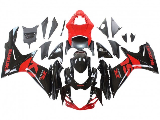 Kits Carenagem Moto Suzuki GSXR 600 / GSXR 750 2011-2024 - Vermelho Preto Brilhante
